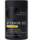 Sports Research Vitamin D3 125 mcg (5000 IU) - 360 Softgels for Immune Support - Buy Online on GoSupps.com