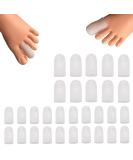 30 Pieces Gel Toe Caps - Toe Protector for Ingrown Toenails, Corns, Blisters, Hammer Toes - White - Buy Online on GoSupps.com