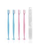 Buy Tshaoun 4-Piece Tuft Toothbrush Set with Case Orthodontic & Interspace Toothbrushes for Braces Cleaning (Pink/Blue) International Shipping Available - Buy Online on GoSupps.com
