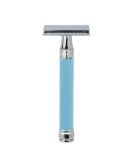 Edwin Jagger DELBE14BL Long Handle Classic Double Edge Safety Razor - Blue | Reusable & Eco-Friendly International Shipping - Buy Online on GoSupps.com