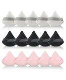 Androxeda 15-Piece Powdered Face Triangle Makeup Sponge Set - Soft Body Cosmetics Primer for Loose & Mineral Powder - Wet/Dry Tool in Black White Pink - International Shipping Available - Buy Online on GoSupps.com