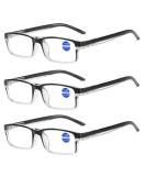 Buy 3 Pack Blue Light Blocking Glasses - Computer & Reading Glasses for Men & Women - Spring Hinge - Stylish Mix Colors - Buy Online on GoSupps.com