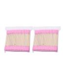 Jihuoo 200pcs Double-Head Cotton Swabs - H lze Handle Ear Cleaning & Makeup Cotton Buds - Pink Quality Cotton Toppers for All Uses - Buy Online on GoSupps.com