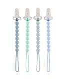 Silicone Pacifier Clip 4 Pack - Elephant Design - Baby Boy Girl Teething Relief - Rust-Free Holder - Safe & Flexible - Newborn Essentials - Buy Online on GoSupps.com