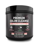 Psyllium Husk Powder Colon Cleanser - Strawberry Flavor | Supports Healthy Digestion, Detox & Weight Management | 100 Servings - Buy Online on GoSupps.com