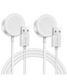 2Pack 6.6ft Apple Watch Charger | Fast Wireless Magnetic Charging Cable for Apple Watch Series 8/7/6/5/4/3/2/1/SE - White - Buy Online on GoSupps.com