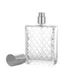 100ml Empty Perfume Bottle with Atomizer Pump - Square Clear Glass Silver Cap | Ideal for Self-Filling Fragrance - Buy Online on GoSupps.com