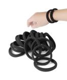 20 PCS Large Black Hair Ties for Thick Hair - Stretchy Ponytail Holders for Braids - 5cm Diameter, 1cm Width - Men, Women, Girls - Buy Online on GoSupps.com