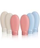 AUXSOUL Travel Bottles Set 6 Pcs Leak Proof Refillable Squeezable Containers Set Mini Squeeze Bottles Liquid Travel Accessories for Toiletry Shampoo soap Body Wash(60ml) - Buy Online on GoSupps.com