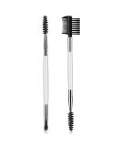 Professional Eyebrow Brush and Comb Set - 2 Pieces for Precise Application | Thin Angled Eyebrow & Eyeliner Brushes - Perfect for Flawless Brows (White) - Buy Online on GoSupps.com