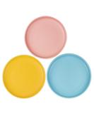 Pawdoer Ceramic Shallow Cat Dish 3 Pack - Whisker Fatigue Free Bowls for Short Legged Munchkin Cats in Blue, Yellow, and Pink - Buy Online on GoSupps.com