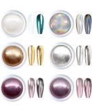 GZMAYUEN Chrome Nail Powder 6 Color Metallic Mirror Nail Powders Silver Gold Pink Chrome Powder for Nails 02 - Buy Online on GoSupps.com