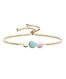 Jardme Essential Oil Diffuser Bracelet - Lava & Rose Quartz | Adjustable 14k Gold Gemstone Bracelet - Buy Online on GoSupps.com