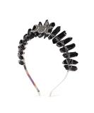 Halloween Raw Crystal Tiara Crown Headband  Black Quartz Moon Goddess Witch Headpiece Women Girls for Wiccan Goddess Cosplay Wedding Parties Photography by Bubbmi - Buy Online on GoSupps.com