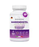 Bandini Mariendistel Artichocke Landaway Complex - 150 Vegan Capsules | 80% Silymarin | Liver Support & Fat Metabolism | GMO-Free & Additive-Free - Buy Online on GoSupps.com