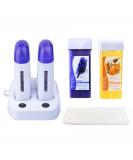 Nynelly Roll on Wax Warmer Kit for Hair Removal - Double Depilatory Wax Cartridge and Heater Base - Includes Depilation Wax and Strips - Ideal for Hair leg, Armpit, and Bikini - Buy Online on GoSupps.com