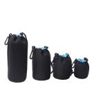4 Pack Neoprene Camera Lens Pouch Set | Soft Plush, Compatible with Canon, Nikon, Sony, Olympus, and Pentax | Black+Blue - Buy Online on GoSupps.com