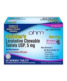 Ohm Children s Chewable Tablets - Dye Free Grape Antihistamine for Allergies 24h Relief from Sneezing Runny Nose & Itchy Eyes 5mg 30 Tablets - Buy Online on GoSupps.com