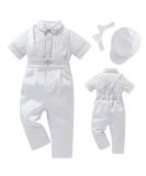 Booulfi Baby Boy's Christening Baptism Outfit 5-Piece Set | Long Sleeve Suit, 3-6 Months, White - Buy Online on GoSupps.com