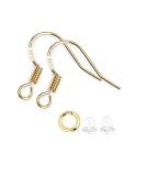 Hypoallergenic 925 Sterling Silver Earring Hooks Set with Silicone Backs and Jump Rings - 200 PCS/100 Pairs for DIY Jewelry Making - Buy Online on GoSupps.com