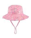 LACOFIA Toddler Baby Sun Hat | Unisex Kids Summer Bucket Hat | Wide Brim for Outdoor Swim Beach Pool | Adjustable 6-24 Months | B-Pink - Buy Online on GoSupps.com