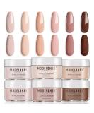 Modelones Nude Nail Acrylic Powder Set - 6 Pcs All Seasons Skin Tones, Brown Neutral for 3D Nail Art & French Extension - Perfect Gift for Women - Buy Online on GoSupps.com