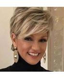 QUEENTAS Pixie Layered Short Blonde Mixed Brown Wig - Synthetic Hair for White & Black Women - Buy Online on GoSupps.com