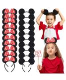 Lucky Will Fashion Mouse Ears Headband Bow Hair Band 20pcs - Solid Black & Red Bow for Adults and Children - Buy Online on GoSupps.com