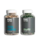 Pure for Men Original Vegan Cleanliness Fiber Supplement 120 Capsules and Vegan Multivitamin 120 Capsules - Buy Online on GoSupps.com