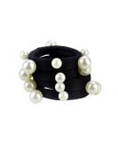 10 Pcs Women's Artificial Pearl Black Hair Ropes - Seamless Hair Bands for Ponytails - Hair Friendly Accessories - Buy Online on GoSupps.com