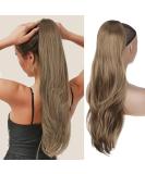 PORSMEER 26 Inch Natural Curly Ponytail Extension Drawstring Ponytail Hair Extensions Brown Long Natural Straight Wavy End Synthetic Hairpiece for Women Girls Daily Use/Party Brown-8/26# - Buy Online on GoSupps.com