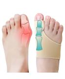 Bunion Sleeves Corrector for Men & Women - Big Toe Straightener Hallux Valgus Splint | Gel Pads & Foot Care Kit for Pain Relief (Beige - Buy Online on GoSupps.com
