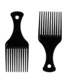 DAZISEN 2 Pcs Afro Hair Comb - Black Plastic Wide Tooth Smooth Afro Pick Comb Detangling Hair Comb for Curly Wavy Frizzy Hair for Men and Women Black *2 - Buy Online on GoSupps.com