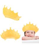 RosewineC Crown Shape Baby Shower Cap - Eye and Ear Protection for Kids 6 Months to 9 Years - Adjustable Bath Hat - Yellow - Buy Online on GoSupps.com