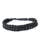 Bobiya 2 Strands Synthetic Hair Fold Headband - Classic Chunky Braids Elastic Toupet for Women & Girls (Black) - International Shipping Available - Buy Online on GoSupps.com