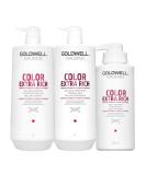 Goldwell Dualsenses Color Extra Rich Brilliance Shampoo 1000ml Conditioner 1000ml 60Sec Treatment 50 - Buy Online on GoSupps.com