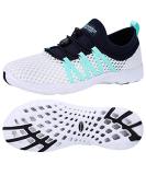 Aleader Women's Mesh Slip On Water Shoes 8 - White/Navy/Blue | Lightweight & Breathable - Buy Online on GoSupps.com