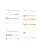 Doromy 15 Packs Rhinestone Faux Pearl Wedding Hair Clips - Elegant Golden Metal Flower Barrettes for Women and Girls - Buy Online on GoSupps.com