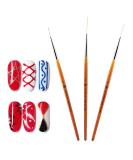 Nail Liner Brush Set - 3 Pieces Nail Art Drawing Tools for Fine Details Patterns & Flowers - International Shipping Available - Buy Online on GoSupps.com