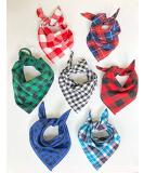 Tartan Check Dog Bandana Ties Like a Neckerchief Soft Cotton (Red & Blue Tartan) - Buy Online on GoSupps.com