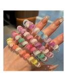 Iridescent Spiral Hair Ties - 4Pcs Phone Cord Coiled Hair Ties for Thick Hair - Buy Online on GoSupps.com