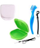 Zanspangenbox Set: 5 Press Brushes & Braces with Cord Band | Carabiner for Kids | Portable Denture Brush & Container (Green & White) - Ideal for On-the-Go Dental Care - Buy Online on GoSupps.com