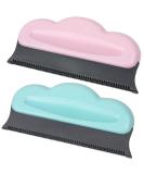 JCF Pet Hair Remover Brush 2PCS - Soft Rubber Comb for Cat Dog Hair Removal on Carpet, Furniture, Laundry - Blue Pink - Buy Online on GoSupps.com