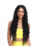 Joedir 30'' Long Wavy Synthetic Lace Front Wig with HD Transparent Lace - 130% Density (Black) - 30 Inch - Buy Online on GoSupps.com