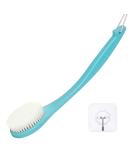 Exfoliating Shower Brush | Long Handle Body Brush for Shower & Dry Brushing | Moderate Bristles | Green Nylon - Buy Online on GoSupps.com