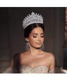 FASNAHOK CZ Silver Tiaras and Crowns for Women Queen Prom Party Headpiece Princess Wedding Bridal with Crystal Zirconia Large Birthday Hair Accessories - Buy Online on GoSupps.com