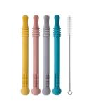 Buy BPA-Free Silicone Bite Ring & Chew Tubes for Babies - 4 Pack with Cleaning Brush | Safe Toddler Sensory Toys - Buy Online on GoSupps.com