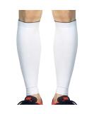 Beister Calf Compression Sleeves for Pain Relief - Men & Women Footless Shin Splint Support Socks - Ideal for Running, Travel, Cycling, Nurses - White (1 Pair) - Buy Online on GoSupps.com