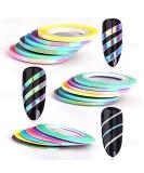 MEILINDS Nail Art Striping Tape Line Mermaid Candy Color Adhesive Sticker Set - 18 PCS - Buy Online on GoSupps.com