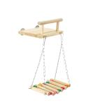 Bird Perches Cage Toys Parrot Wooden Platform Exercise Stands with Wood Swing Ferris Wheel Chewing for for Parakeet Conure Cockatiel Budgies Hummingbird (Style C) - Buy Online on GoSupps.com